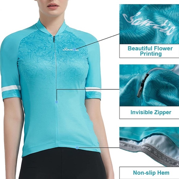 SANTIC Women’s Cycling jersey blue XS - Picture 5 of 9